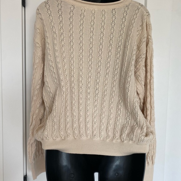 NWOT Roxy Off White Cream Knit Long Sleeve Closet Staple Sweater Size Medium - Picture 3 of 7